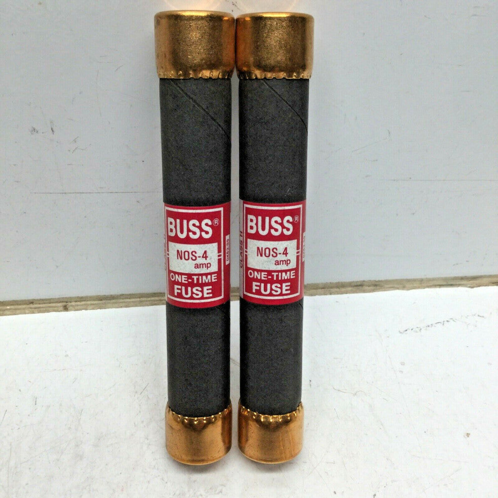Cooper Bussmann NOS-4 ONE-TIME FUSES 4 Amp, 600V (LOT of 2)