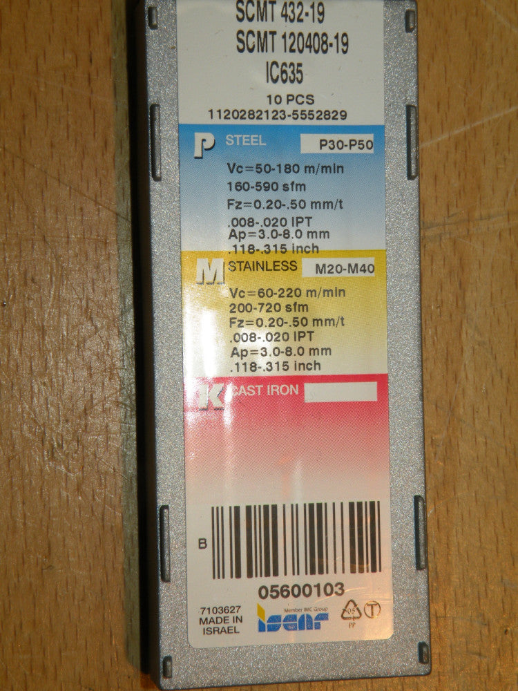 NEW (4) ISCAR SCMT 432-19 120408 Inserts IC635  B 05600105