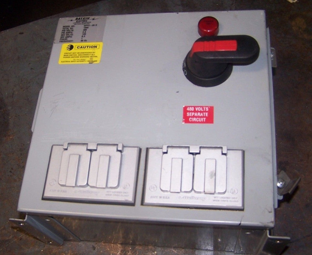 DAYKIN GPFS-05 0 CONTROL TRANSFORMER DISCONNECT 1000 VA 460 TO 115 V