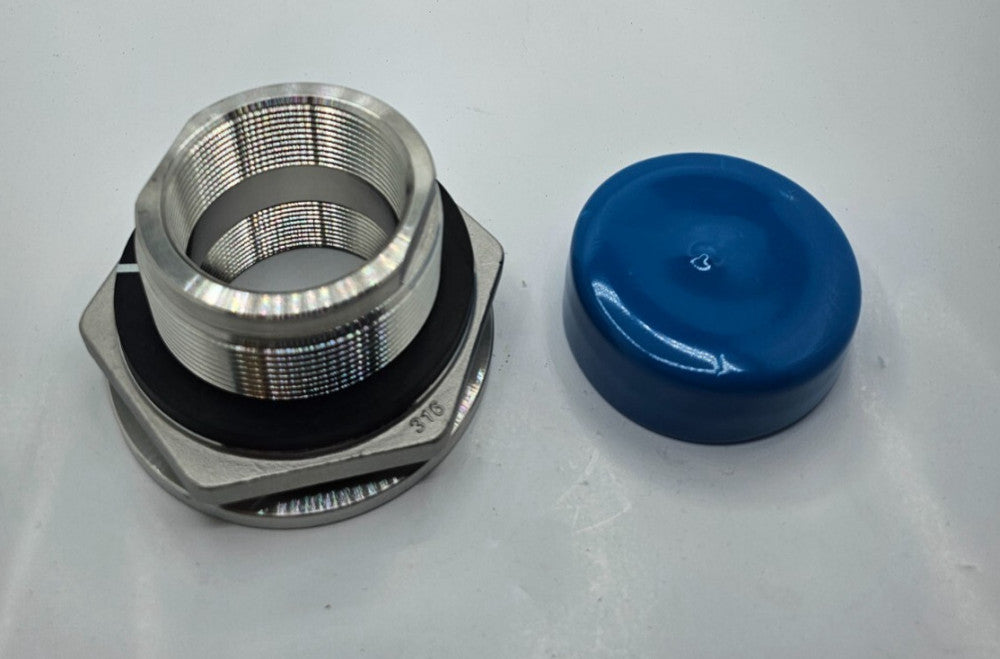 Banjo 2-1/2" NPT Stainless Steel Bulkhead EPDM Tank Fitting 316