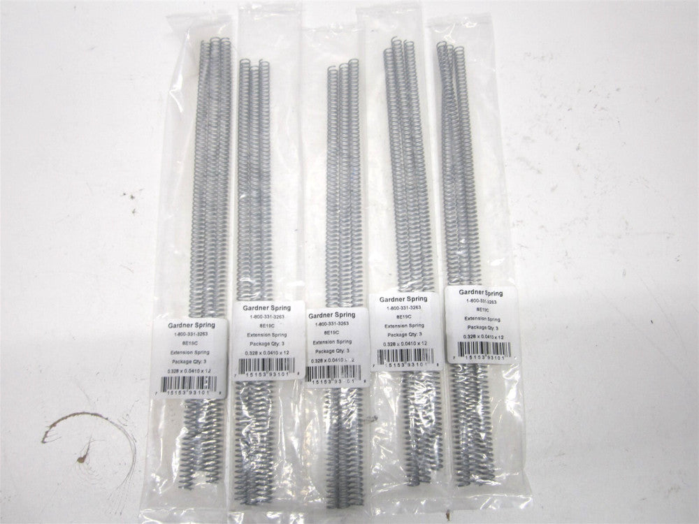 Gardner Spring (8E19C) 0.328" x 0.041" Extension Spring 3ct - Lot of 5
