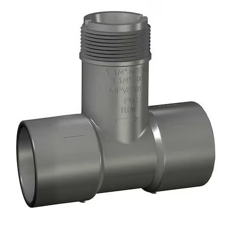 Zoro Select Mpv8t020 Pvc Insertion Tee, Socket X Socket X Socket, 2 In Pipe Size
