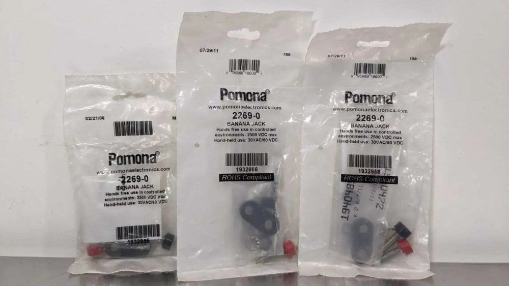3 Pack Pomona 2269-0 Banana Jack 2500 VDC max 30VAC/60VDC