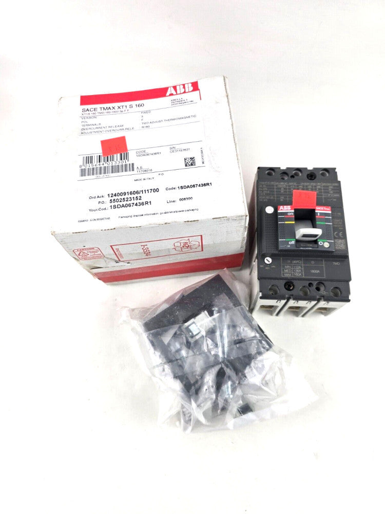 ABB XT1S 160 TMD160 1600 3P F F 1SDA067436R1 Molded Case Circuit Breaker 160AMP