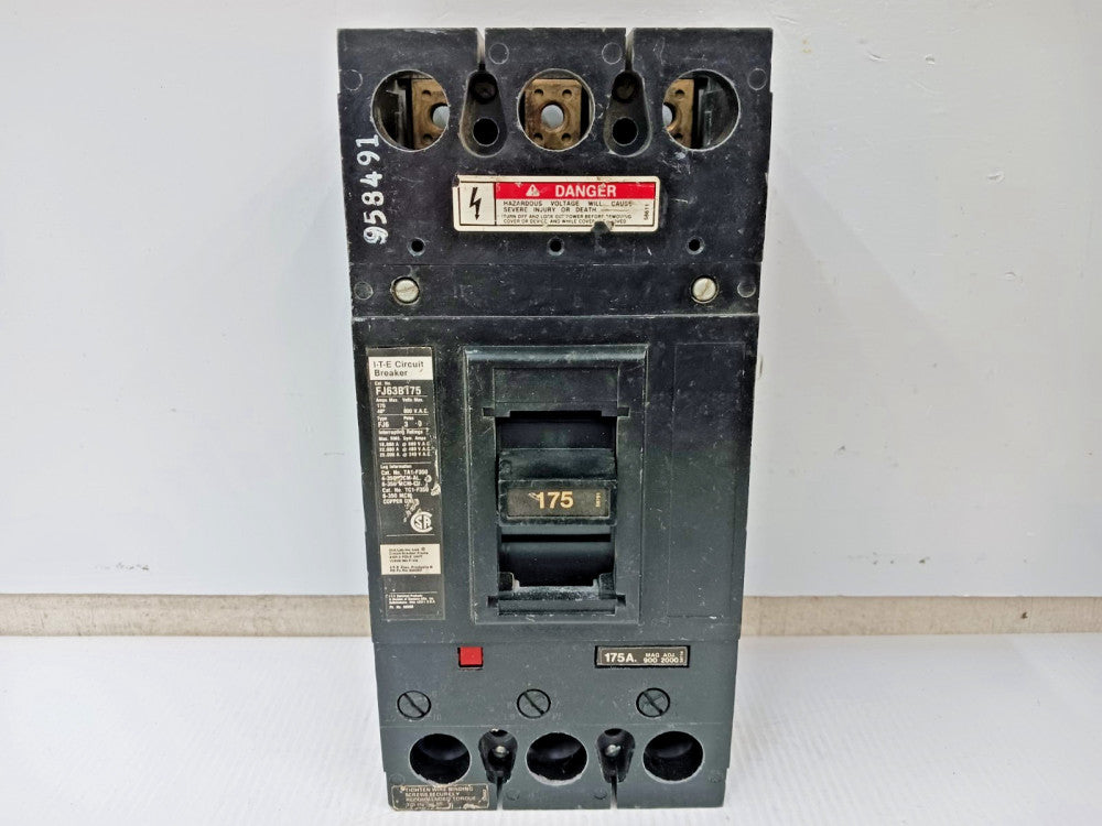 Siemens ITE 175 Amp Circuit Breaker 3 Pole 600 VAC 22kA FJ63B175
