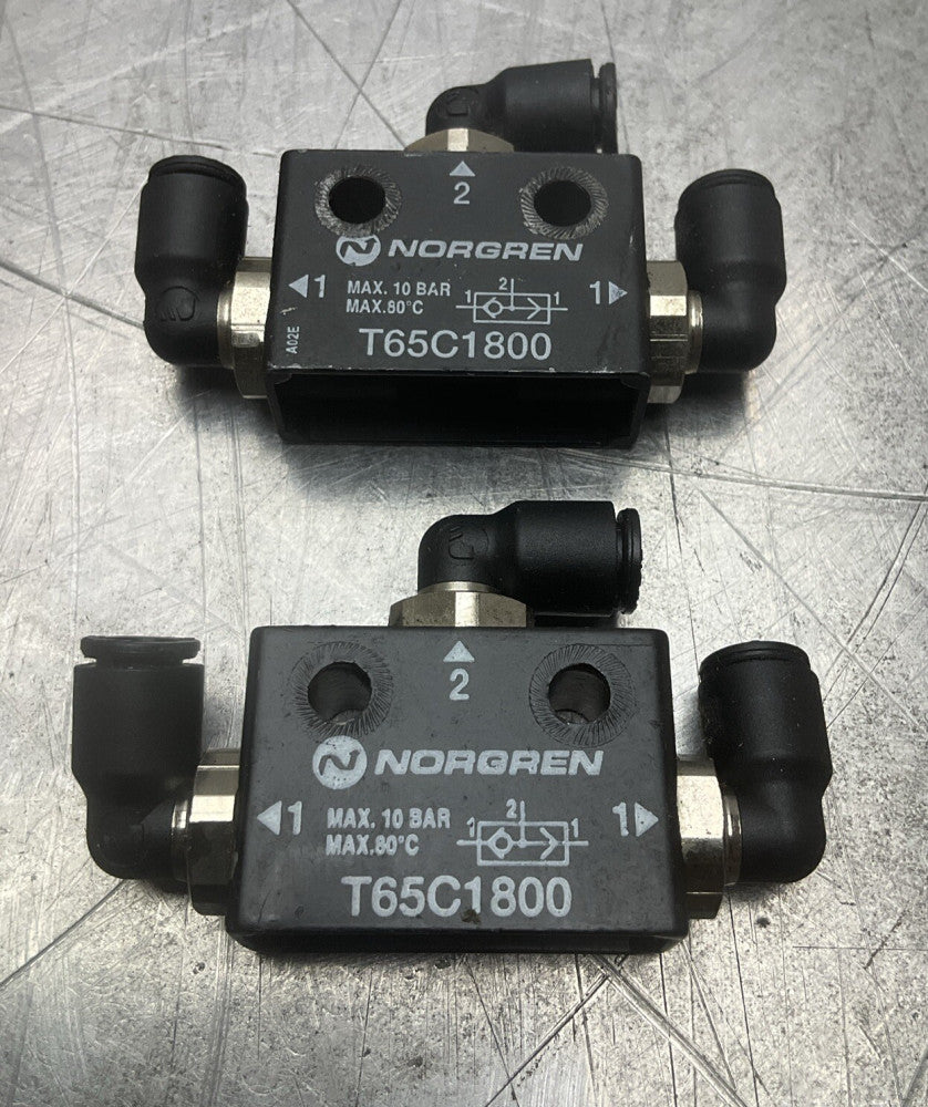 2 Pack Norgren T65C1800 Shuttle Valve Max 10 Bar 1/8 Port Size Used