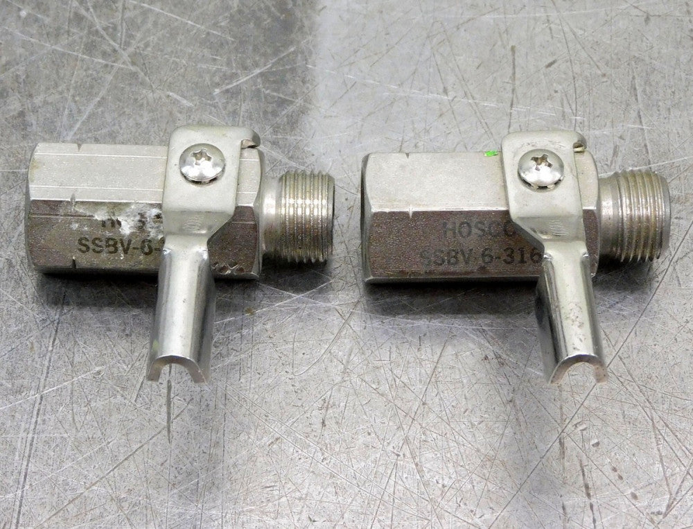 Hosco SSBV-6-316 Manual Ball Valve 3/8" NPT & NPS Lot of Two (2)