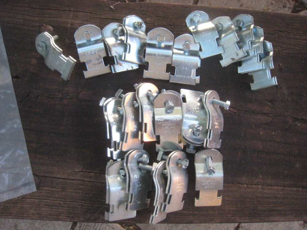 22 pcs T&B Super Strut Z703  MIX -3/4" & 1" Channel  Pipe Straps Conduit Clamps