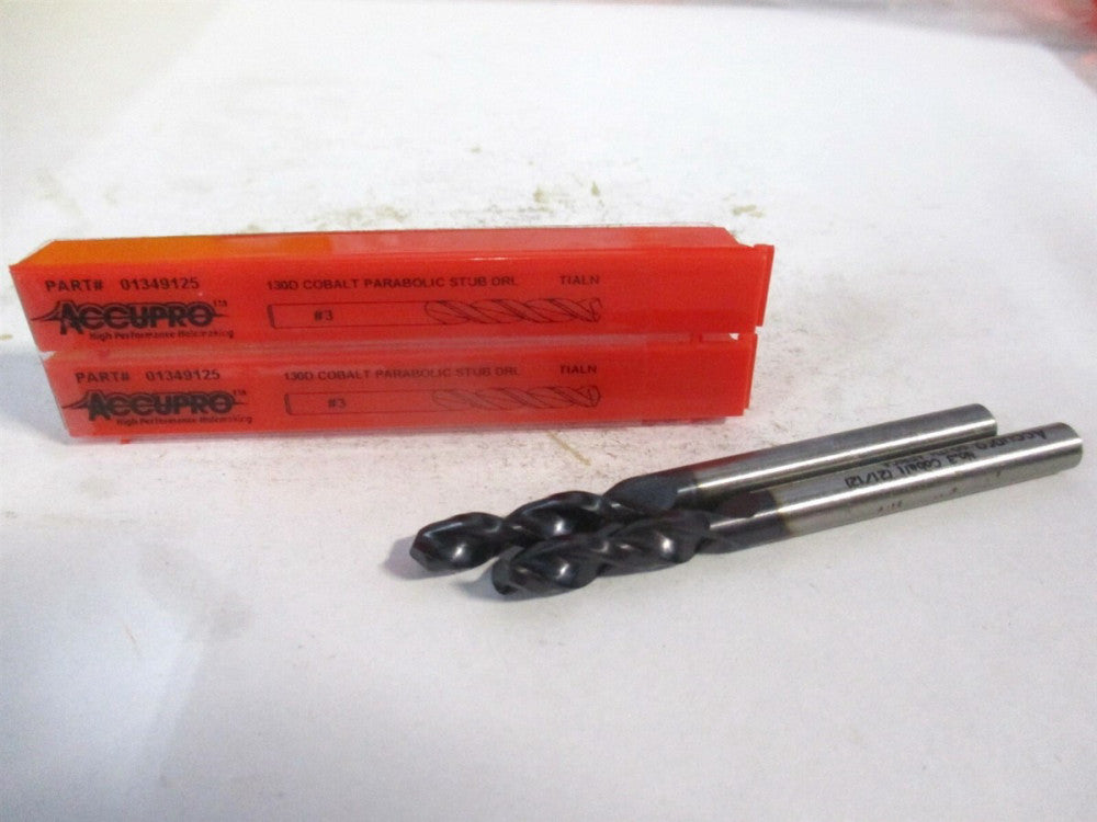 (1630541A-AC) #3 130° Parabolic Flute Cobalt Screw Machine Drill Bit - Qty 2