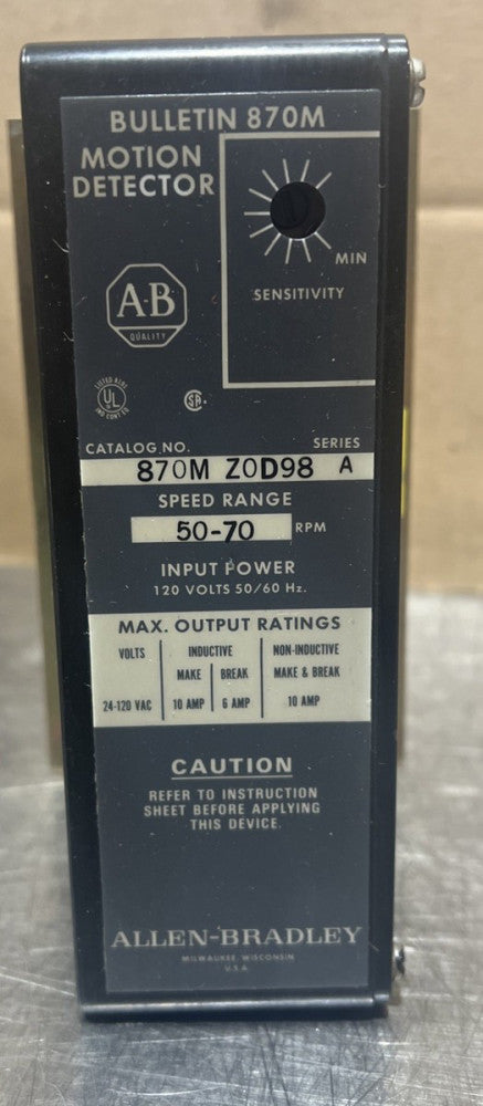 ALLEN BRADLEY 870M-ZOD98 SER. A, MOTION DETECTOR Nos Surplus No Original Box
