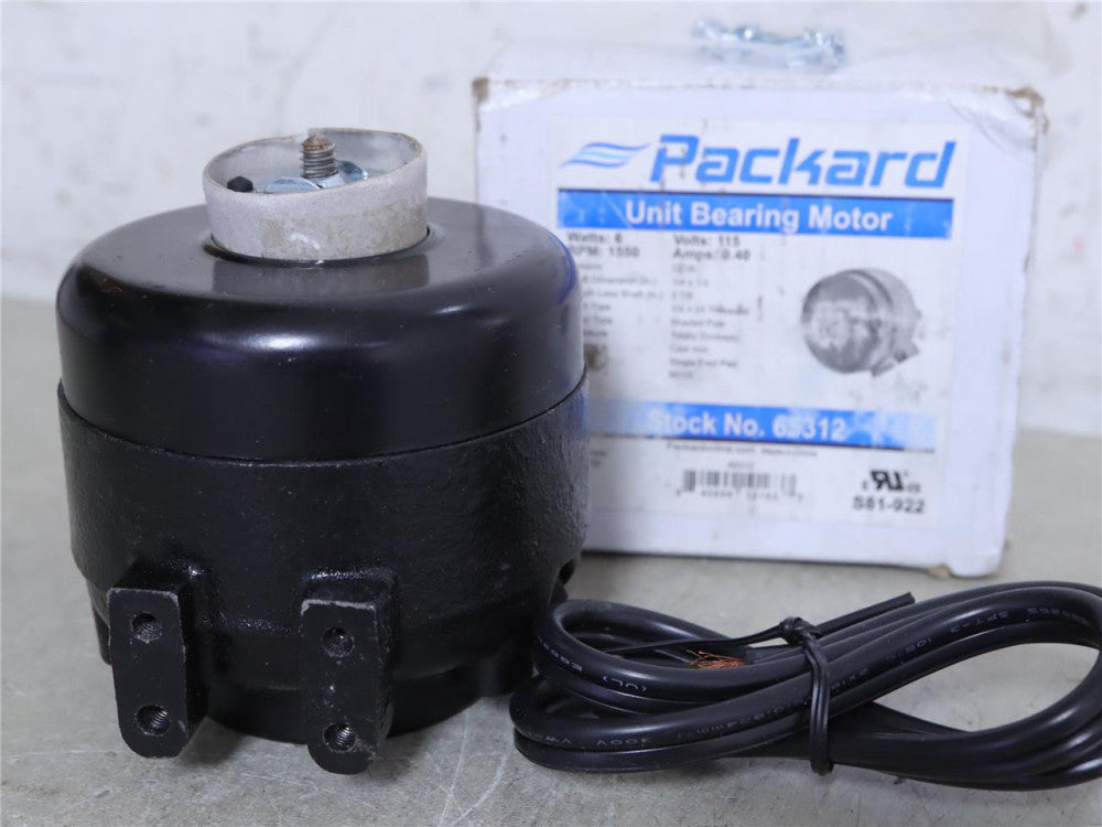 Packard 65312 Unit Bearing Motor 6W CCW 115V 1550RPM 0.40Amps