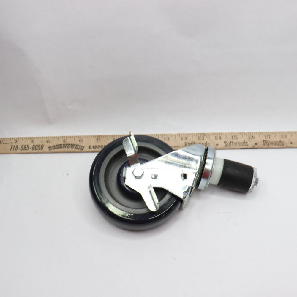 Locking Caster Wheel 5" OD x 1-1/2" W,  Post 1-1/2"-13 X 2-5/8"