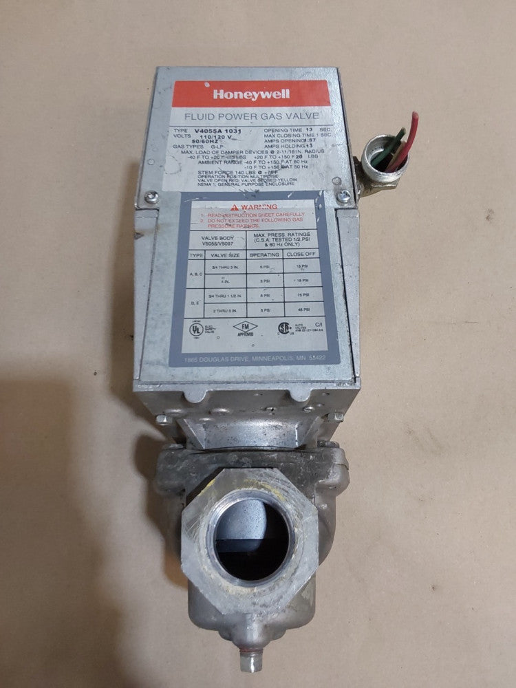Honeywell V4055A 1031 Fluid Power Gas Valve 110/120V 50/60 & V5055A 1020...O25