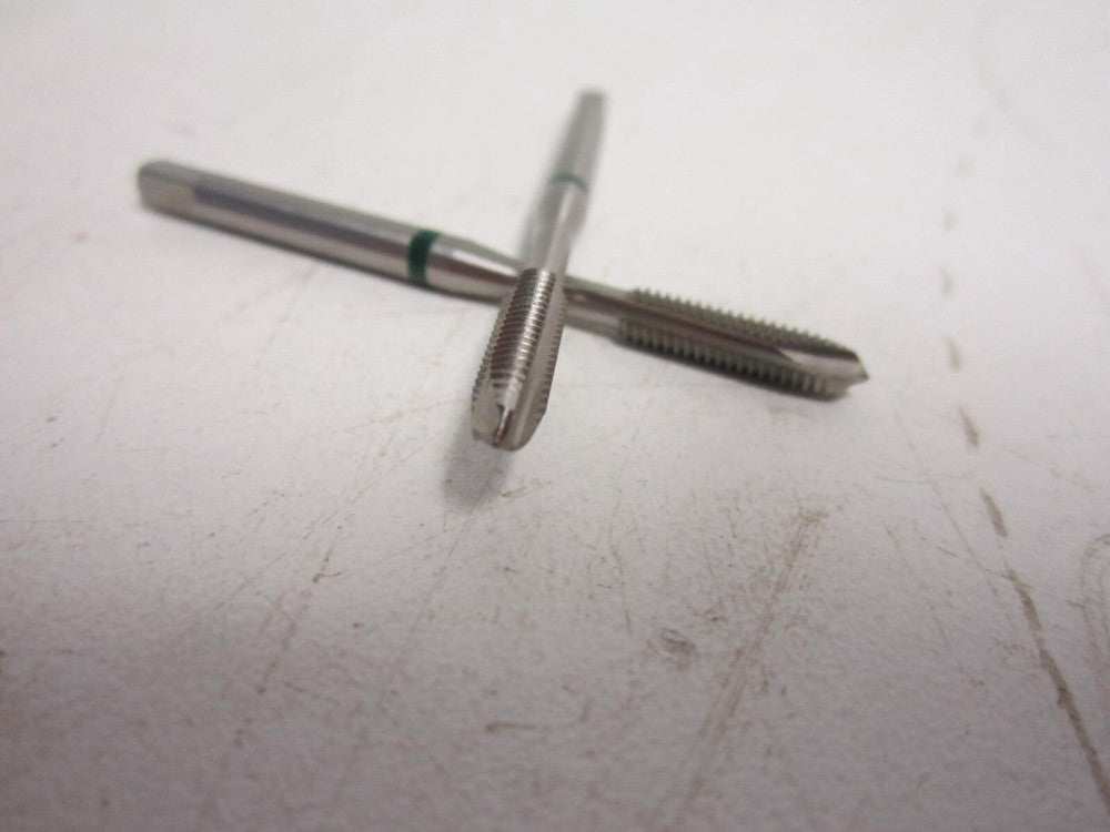 6-40 UNF HSSE 2B Vanadium Green Band Carbon Steel Chamfer Plug Tap - Lot of 2 