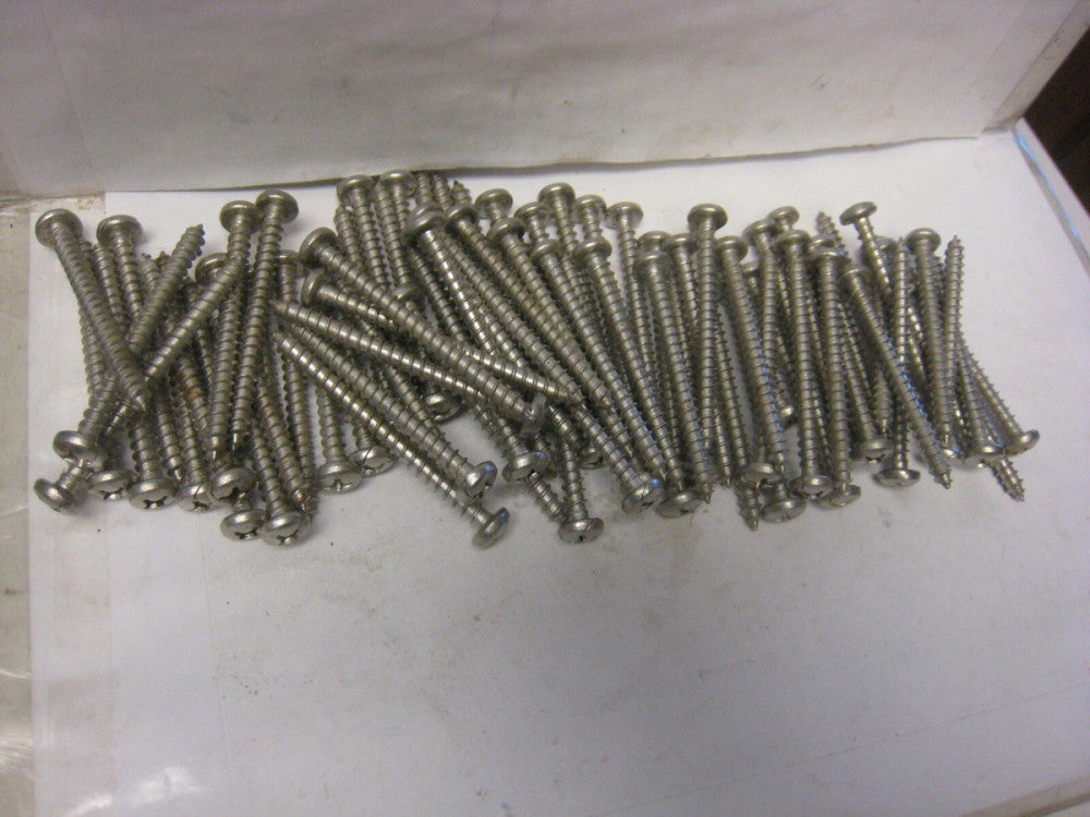 80 piece lot of #10 2-1/2" Phillips Pan Head Sheet Metal Screws Stainless Steel 