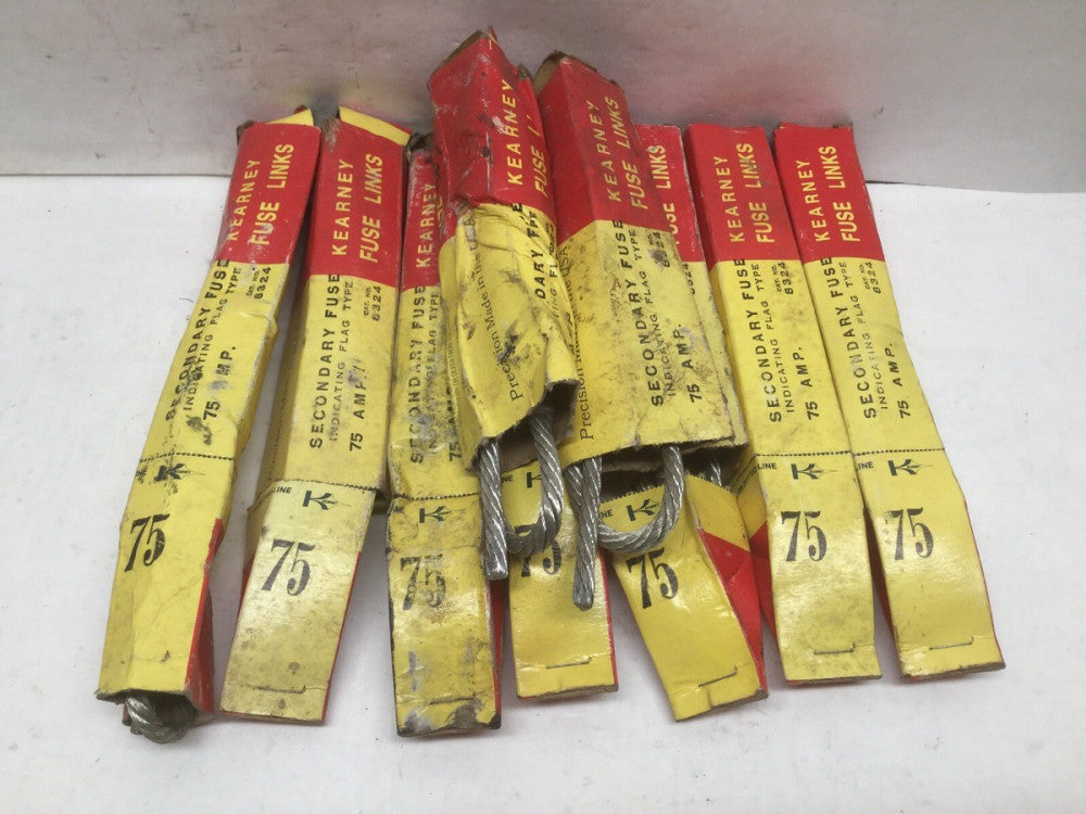 Kearney Fuse Links #8324 75 AMP Secondary Fuse Indicating Flag Type (Lot of 9)