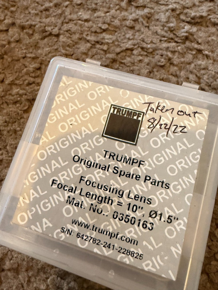 NICE Trumpf Haas Laser Lens Focusing 10" 1.5" (in case) # 0350163