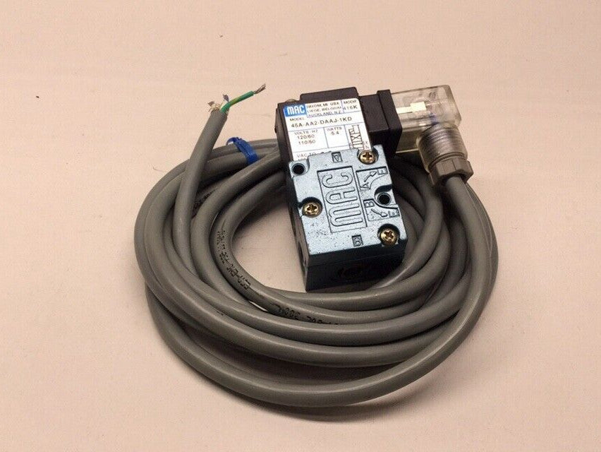 MAC 45A-AA2-DAAJ-1KD Used Solenoid Valve and Cable 120/60 110/50