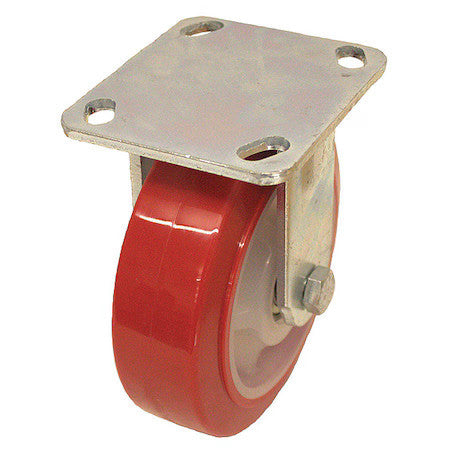 Zoro Select P21r-Urpw080k-14 Plate Caster,Rigid,Polyurethane,9 1/2"H