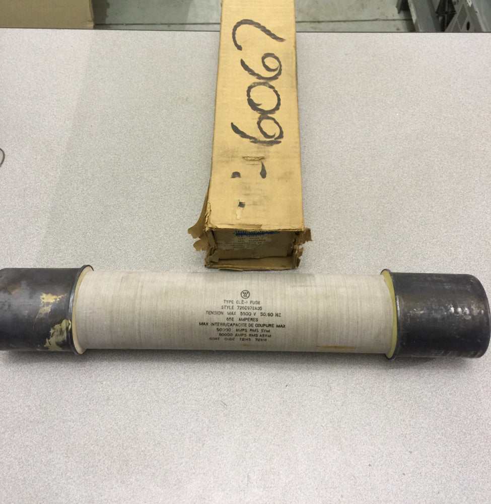 NEW IN BOX WESTINGHOUSE 65 AMP 5500V FUSE CLE-1 726C972A05