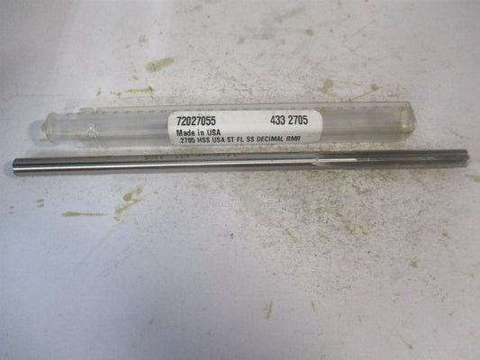 (433-0.2705) 0.2705" x 1-1/2" x 6" Straight Shank HSS 6-Flute Chucking Reamer 