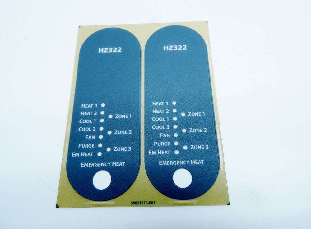 Replacement LABEL for Honeywell HZ322 3-Zone, 2-Stage Heat Control Panel OEM
