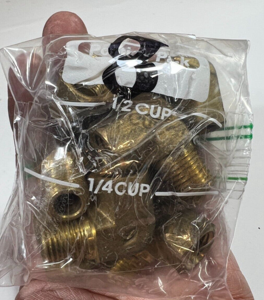 (Lot of 8) Brass Pipe Fittings 90 Degree Street Elbow 1/2" FNPT x 1/4" MNPT