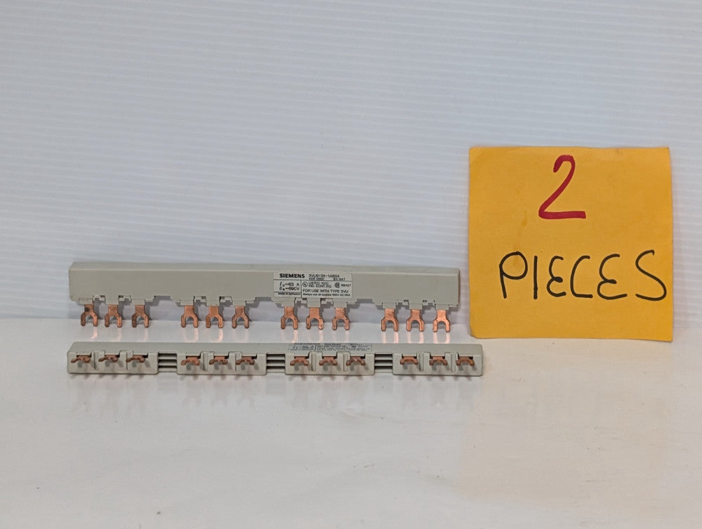 Lot of 2 Siemens 3VU9135-1AB04 Busbar Line Side Feeder for 3VU13 Series Starters