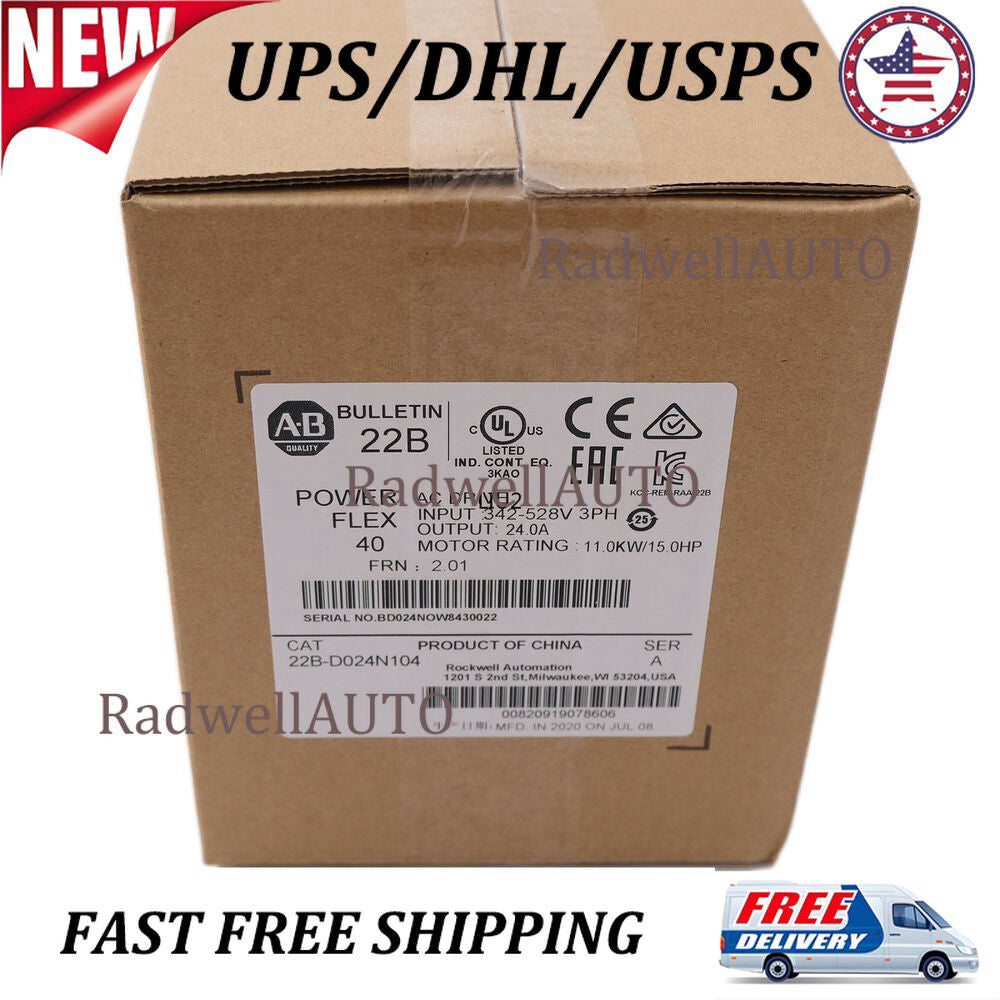 2022 Sealed Allen-Bradley 22B-D024N104 /A Powerflex 40 AC Drive 15HP 22BD024N104