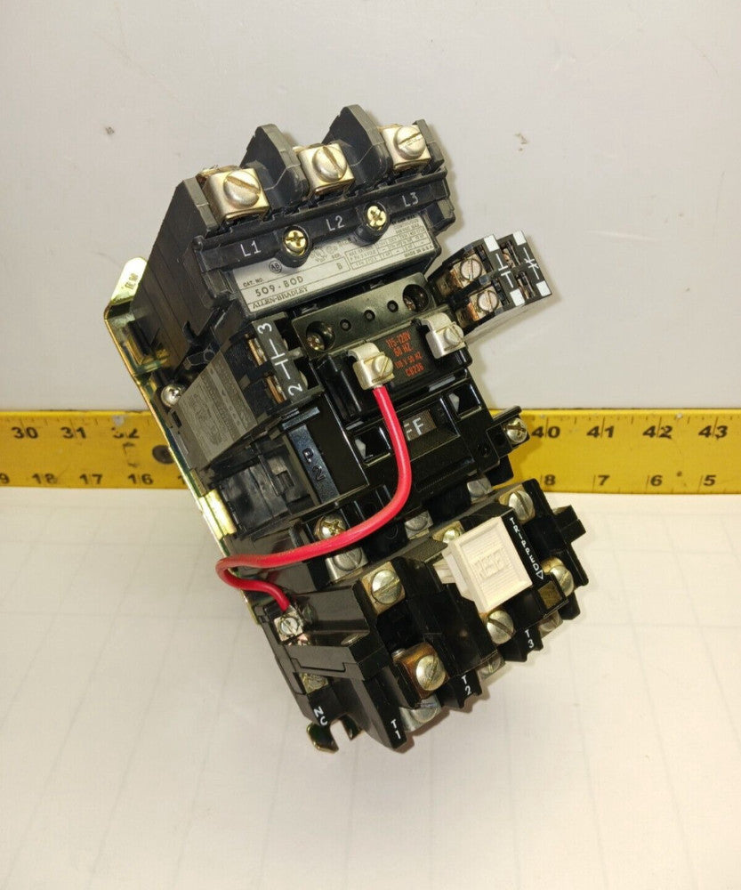 ALLEN BRADLEY 509-B0D SIZE 1 MOTOR STARTER 120V COIL 27 AMP 600 VAC 10 HP MAX