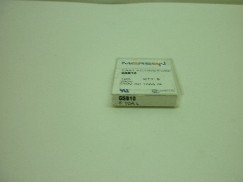 MERSEN GSB10 FAST ACTING FUSE 10 AMP 250V GLASS 1-( BOX OF 5) NEW IN BOX