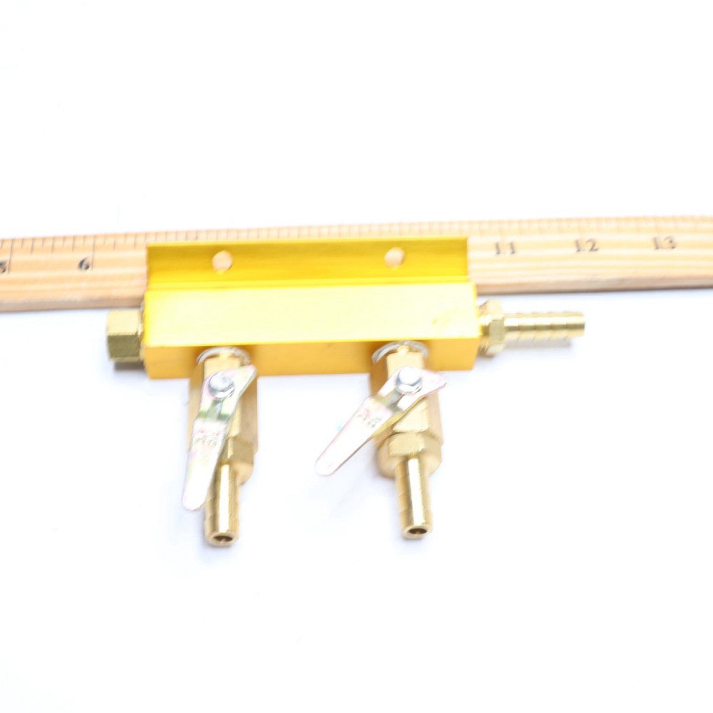 2-Way Manifold 3/8" x 5/16" Barb Shut Off