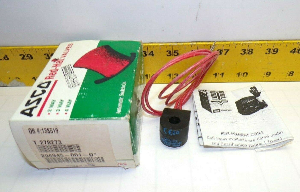 NEW ASCO SOLENOID VALVE COIL 120 VAC  204945-001-D* /  MP-C-077