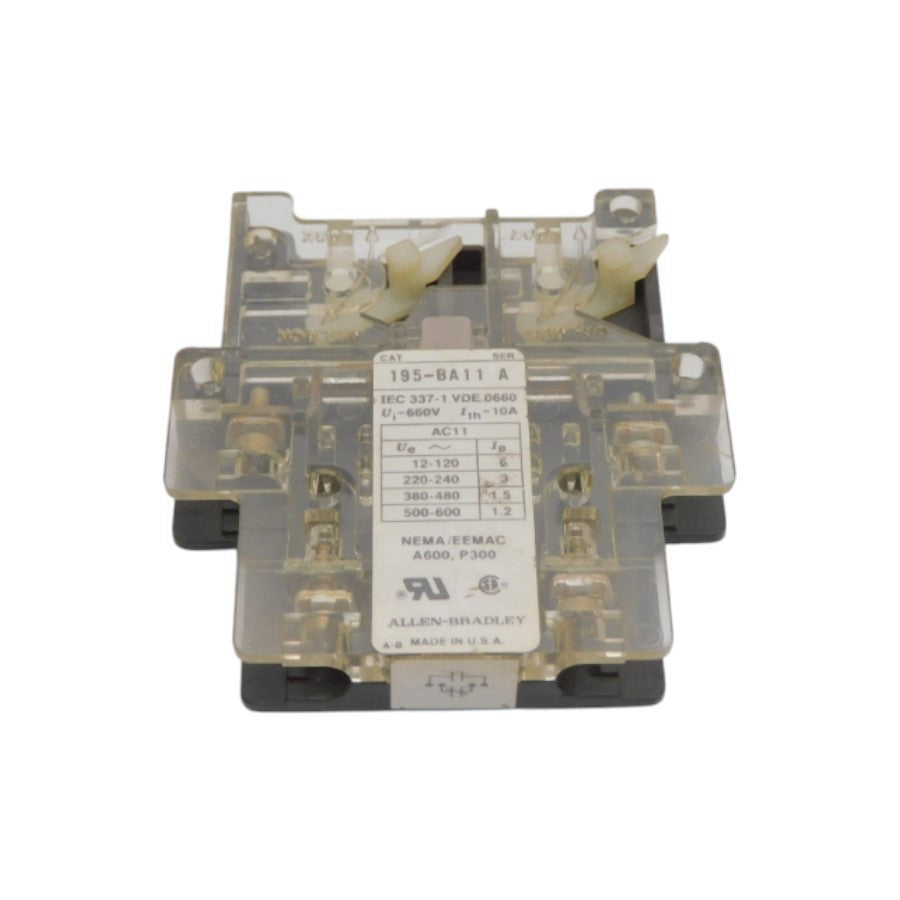 ALLEN BRADLEY 195-BA11 SER. A 660V 10A UNMP