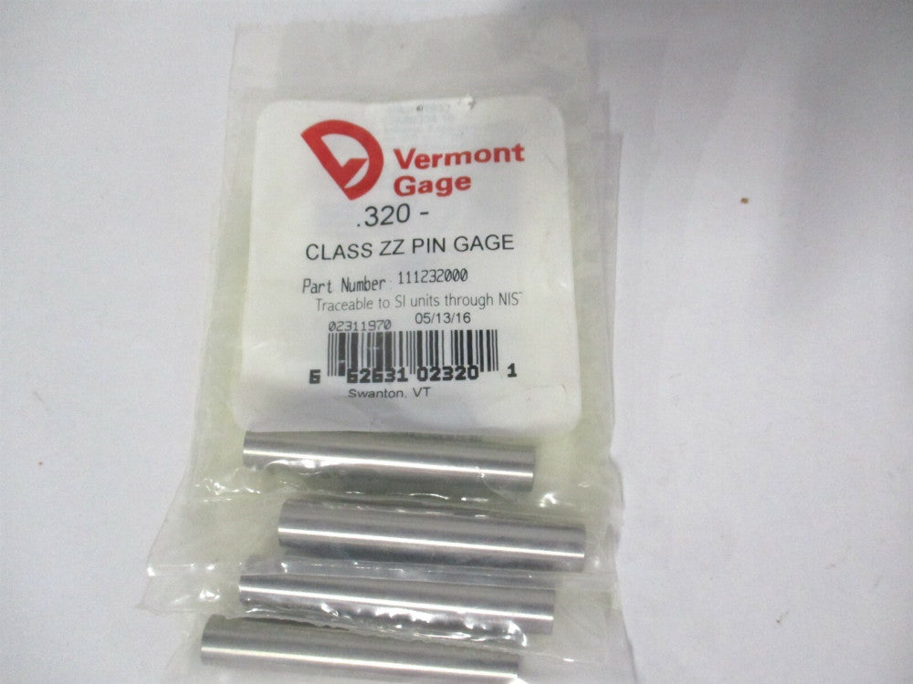 Vermont Gage (111232000) 0.32" Diam Class ZZ Minus Plug & Pin Gage - Lot of 4