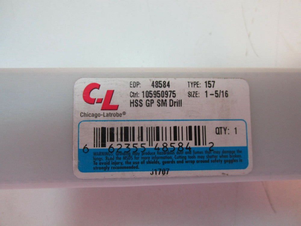 CHICAGO-LATROBE (48584) 1-5/16" HSS General Purpose Screw Machine Drill Bit 