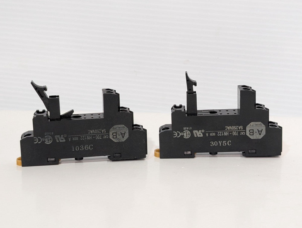 Lot of 2: Allen-Bradley 700-HN122 Industrial Relay Socket, Ser A, 5A, 250VAC