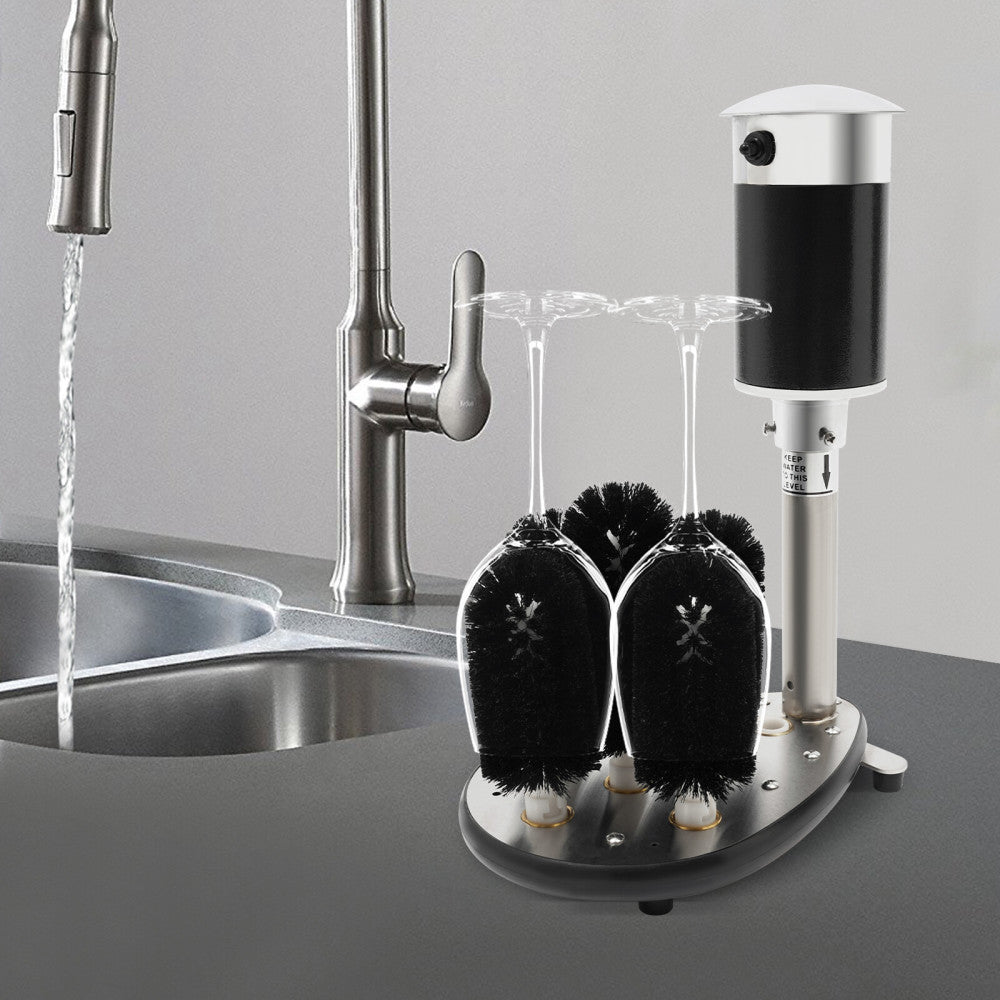 5 Brush Glass Washer Countertop Restaurant Bar Electric Glass Washer    