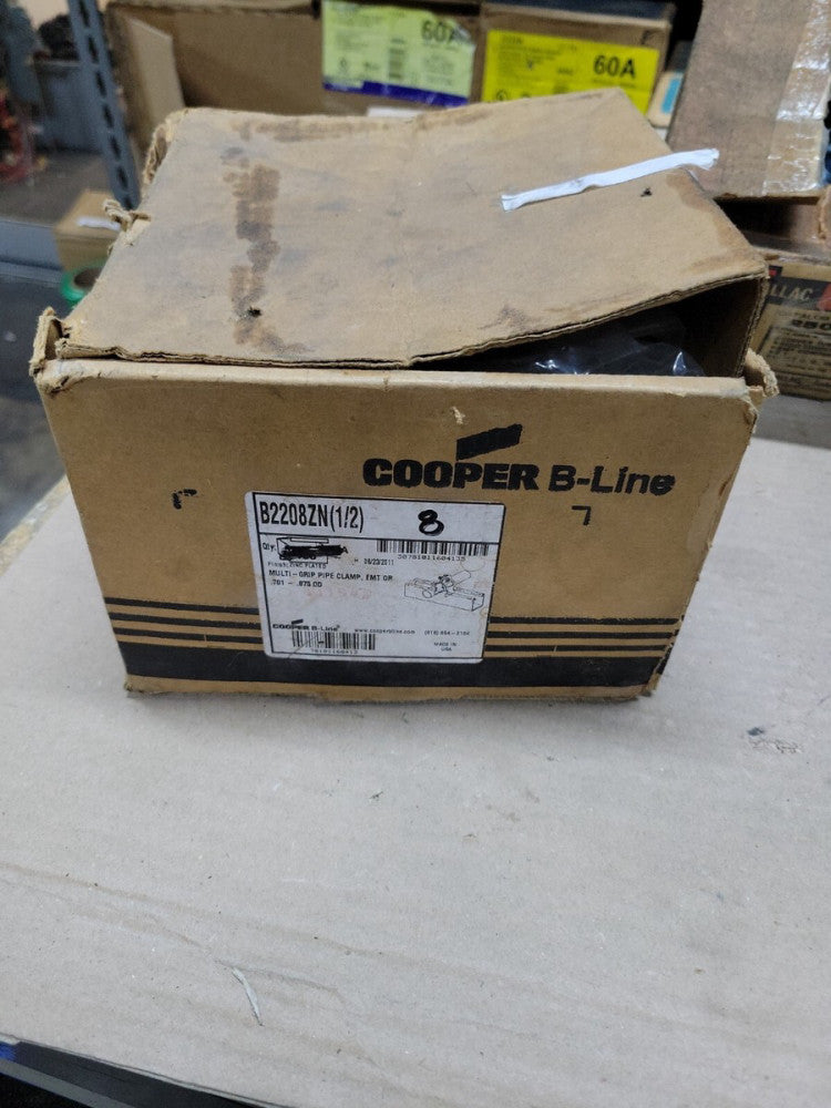 NEW! 1 BOX OF 8 BAGS COOPER B-LINE B2208ZN 1/2" MULTI-GRIP EMT PIPE CLAMPS