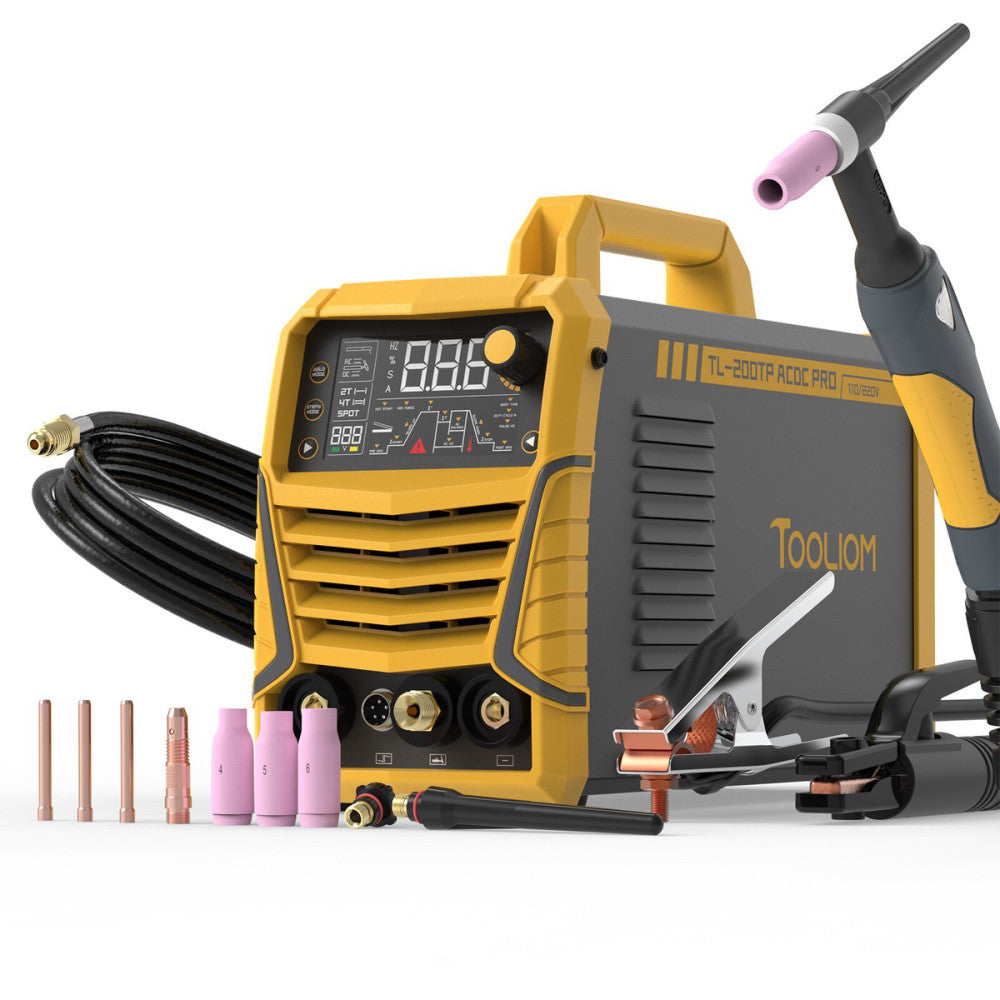 200A AC/DC TIG Welder with Pulse 110V/220V Aluminum Welder IGBT Inverter.