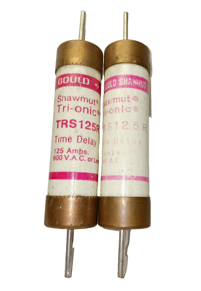 2) GOULD 125 AMP TIME-DELAY FUSE 600 VAC  TRS-125-R  LOT OF 2