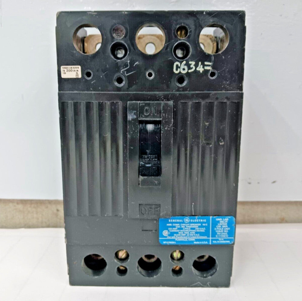 GENERAL ELECTRIC 225 AMP CIRCUIT BREAKER 3 POLE 240 VAC THQD32225