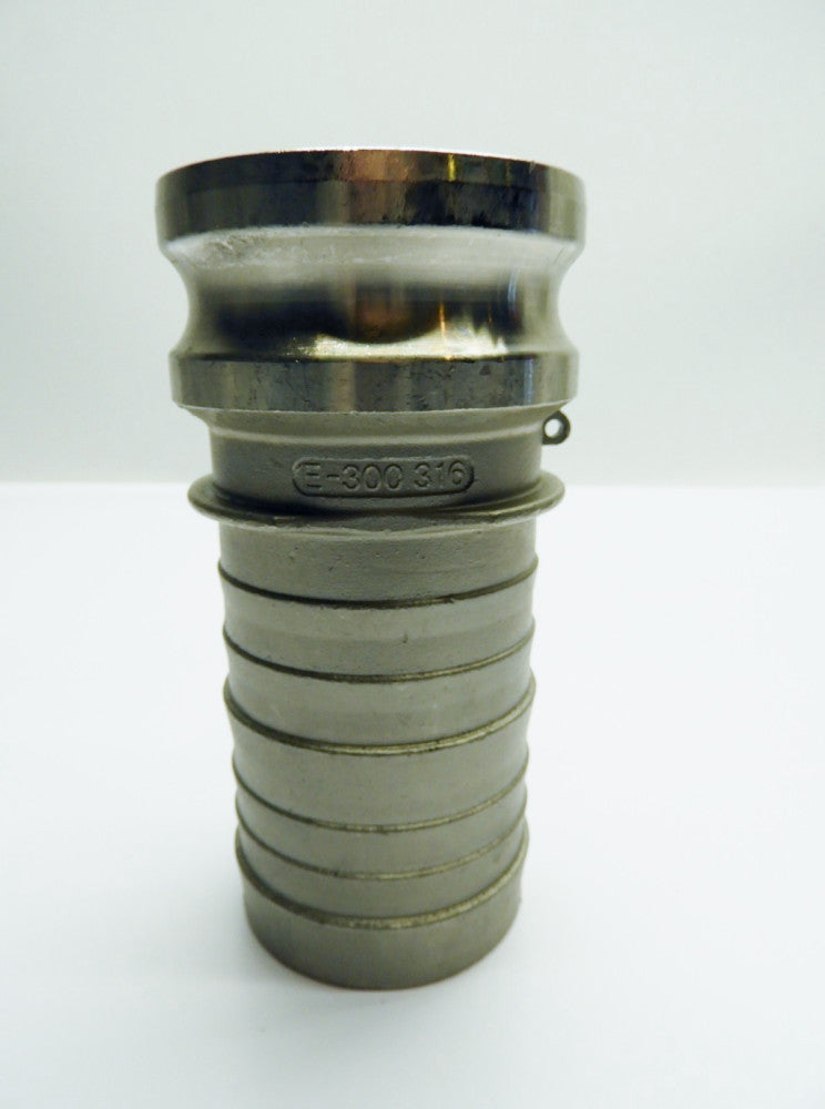 Dixon 3" Cam & Groove Type E Adapter x Hose Shank 300-E-SS 316 Stainless Steel