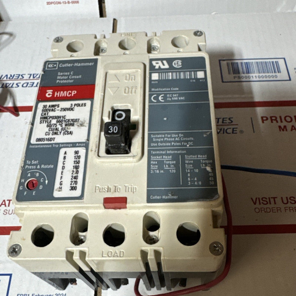 Curler-hammer НМСР030Н1С Motor Circuit Protector 600 VAC / 250 VDC 30 AMPS