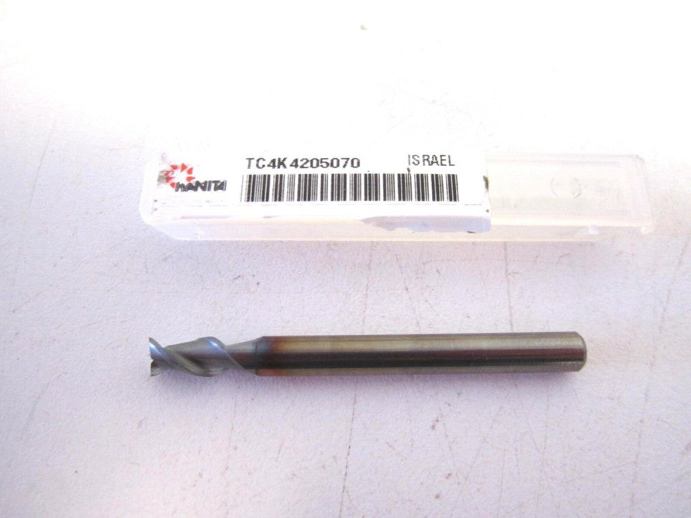 Hanita TC4K4205070 Carbide 3/16 x 3/16 x 5/16 x 2 Center Cutting End Mill New