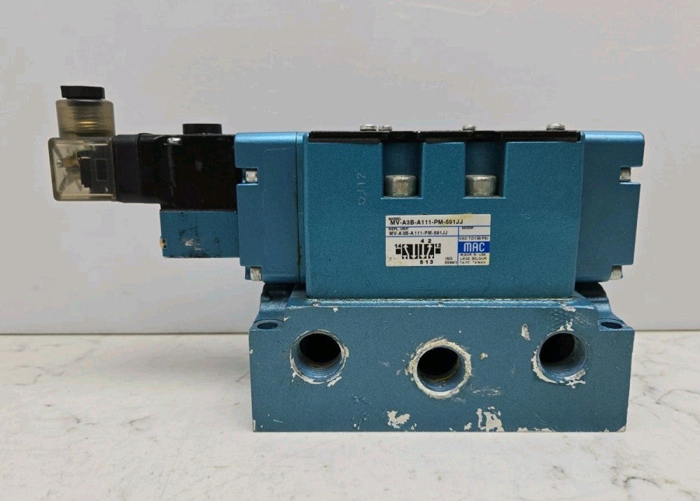 Mac MV-A3B-A111-PM-591JJ Pneumatic Solenoid Valve 1/2" Npt 150Psi 24Vdc Coil