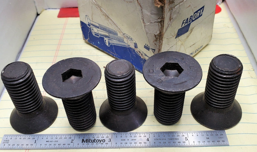 (5) M20X45 Flat/Countersunk Head Allen Hex Socket Cap Screw Bolt 10.9 [OF34]