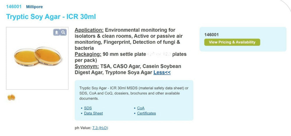 (10) Tryptic Soy Agar Prepared Petri Plates,  Culture Media ICR 30ml [A5S2]