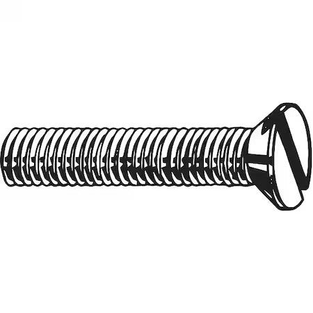 Zoro Select M51110.040.0020 M4-0.70 X 20 Mm Slotted Flat Machine Screw, Plain