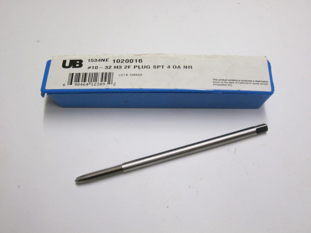 NEW Union Butterfield 1020016 #10-32 Thread Spiral Point Plug Tap H3 2 Flute